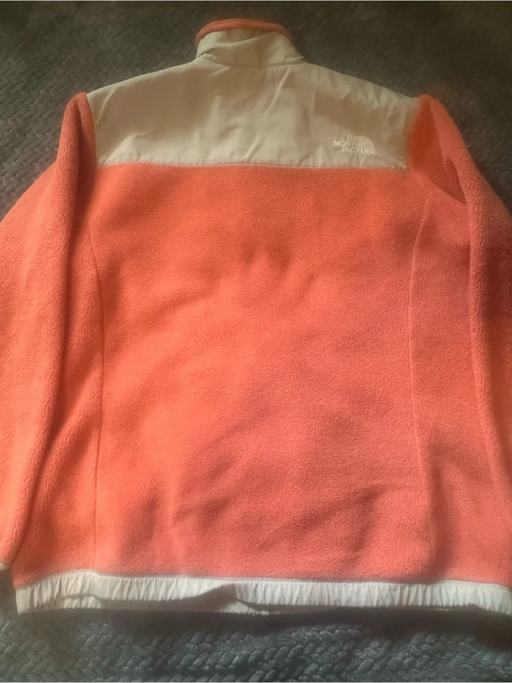 The North Face Coral and gray Full-Zip Fleece Jacket girls xl